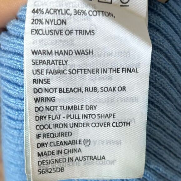 Bardot Multi Tone Knit Midi Blue Sweater Dress Size S - Picture 12 of 12